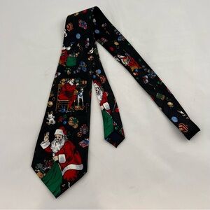 Holiday Santa Black Tie